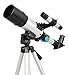 TwinStar 60mm Refractor Telescope 300mm Focal Length | 15x and 50x Magnification Eye Pieces Included | Easy, Light Weight and Includes Aluminum Tripod | Great for Kids