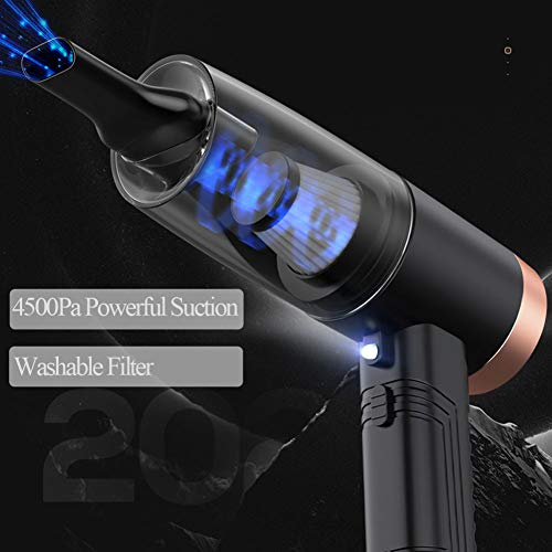 Portable Car Vacuum Cleaner High Power Handheld Vacuum 120W 4500Pa DC 12V Car Interior Cleaning Accessories Kit with LED Light and Aromatherapy Tablet