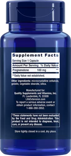 LIFE EXTENSION PREGNENOLONE 100 MG 100 CAPS 2-PACK (200 COUNT)