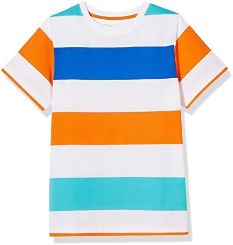 A for Awesome Stripe Short Sleeve Jersey Tee with Contrast Hem Medium Blue Stripe …