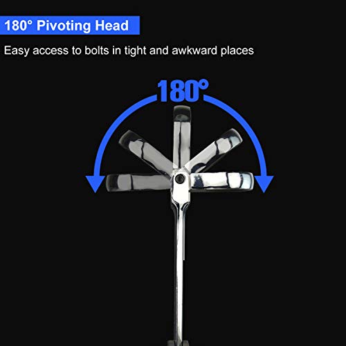 PROSTORMER 14-Piece Flex-Head Ratcheting Wrench Set, 6-19mm Chrome Vanadium Steel Ratchet Wrenches, Metric Combination Ended Spanner Kit with Storage Case