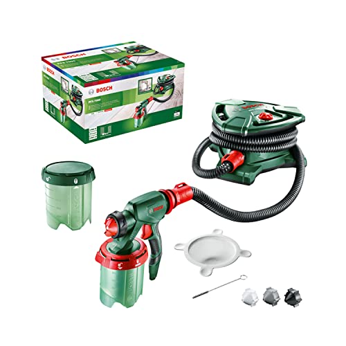 Sistema de Pulverización de Pintura PFS 7000 1400 W (2 depósitos de pintura de 1000 ml, 3 boquillas para pintura mural, lacas de colores y barnices, filtro de pintura)
