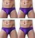 WINDAY Men Briefs Breathable Ice Silk Triangle Bikinis and Briefs N04 XXL/US XL 4-Pack Purple