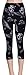 VIV Collection One Size Print Capri Leggings, Roaming Skulls
