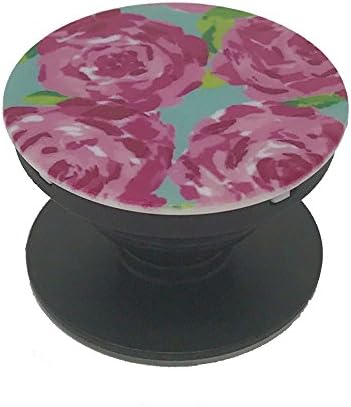 Lilly Inspired Print on a Multi-Function Expanding Cell Phone Holder Stand Grip for Smartphones (Roses)