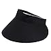 CACUSS Women's Summer Sun Hat Large Brim Visor Adjustable Nylon Buckle Packable UPF 50+ (Black)