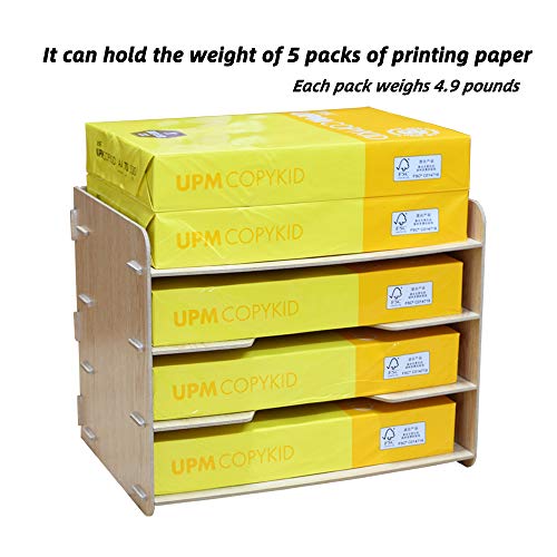 TWOHANDS Letter Tray & Stacking Supports Paper Tray 4 Tier Desk