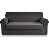 CHUN YI 2-Piece Jacquard Polyester Spandex Sofa Slipcover (Sofa, Gray)