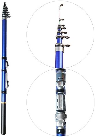 CHOLER Cool Black Metal Carbon Fiber Fishing Rods Pocket Fishing Pole for Outdoor Sport, Travel, The Sea/Freshwater Fishing Rod