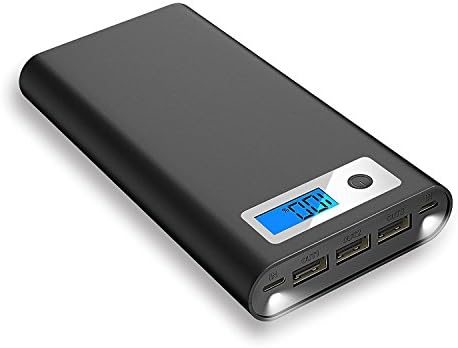 KUNSTWORKER 30000mAh Power Bank with Lightning &amp; Micro Input Portable Charger, 5.2A 3-Port USB Output Battery Pack for iPhone 6, 7 Plus, Samsung Galaxy S8, Note 8, iPad, Tablets and More (black)