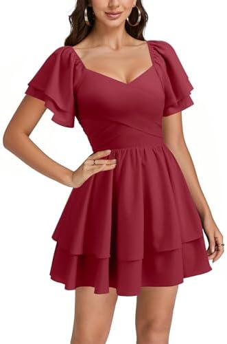 milumia women's elegant belted pleated flounce sleeve long dress Milumia Women's Elegant Belted Pleated Flounce Sleeve Long Dress