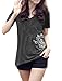 Allegra K Women Casual V Neck Short Sleeve Letters Summer Tops T Shirts