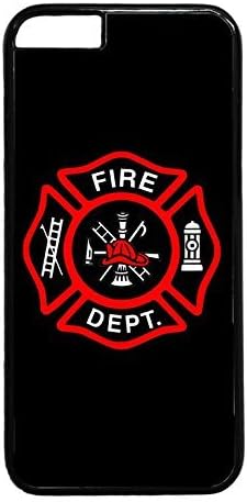Deal Market LLC -Firefighter Fire Rescue dept. Fireman Red Logo .ck Case Cover Rubber Plastic Black Case Cover for New iPhone Xs MAX (2018 Model) Includes 1 Screen Protector