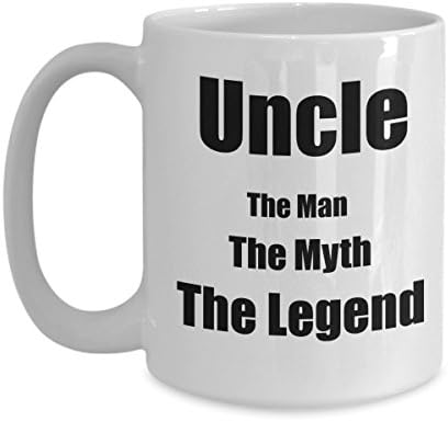 Uncle Coffee Mug-New Uncle Gifts-Uncle The Man Myth Legend-Funny Tea Cup-Perfect Novelty Gift Ideas For Niece, Nephew, Kids and Others. (15oz)