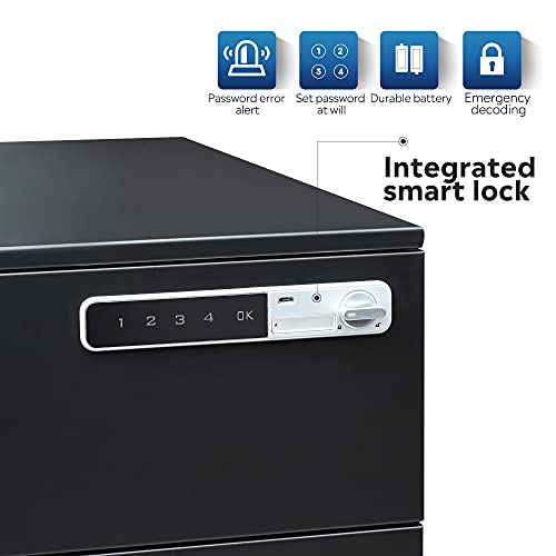 DEVAISE 3Drawer Mobile File with Smart Lock, PreAssembled