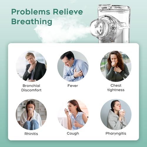 Berrlly Quiet Inhaler for Children and Adults, Portable Inhaler and Inhaler with Fine Mist, Lightweight and Compact, Easy Cleaning, Accessories for the Whole Family, for Home and Travel