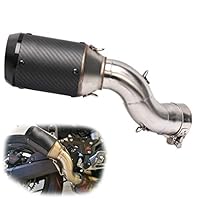 ZAIXU Mini 6" Carbon Round Muffler Slip On Exhaust Stainless Steel Link Pipe For Kawasaki Z900 2017 No Silencer Black