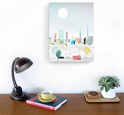 London Wall Art Canvas Print, London Bus Big Ben, Framed and Mounted Canvas