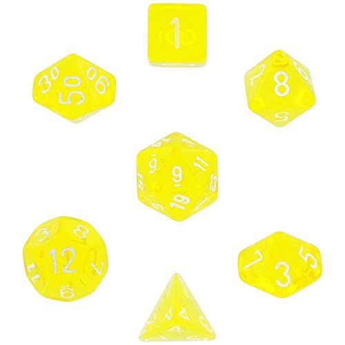 Chessex Polyhedral 7-Die Translucent Dice Set - Yellow