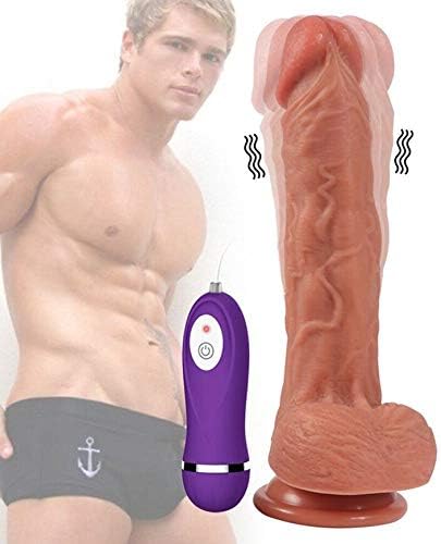 Vibrartors with 10 Different Frequency Pleasure, Suction Cup and Wired Remote Control Waterproof for Women and Men, 8.85", Brown