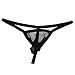 MSemis Men's Sexy Lingerie See-Through Micro Bikini G-String T-Back Mesh Bugle Pouch Briefs Black Large (Waistline 27.0