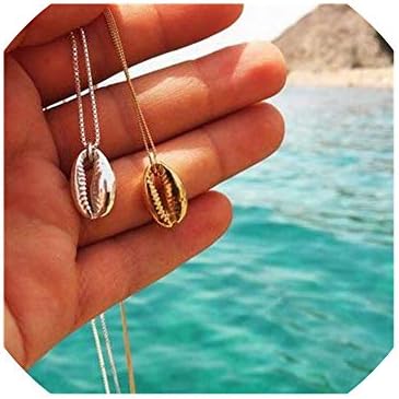 Ccai Seashell Beach Tassel Shell Necklace for Women Bohemian Gold Necklaces Jewelry