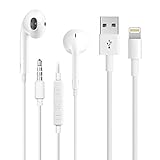Coteci Premium Built in Mic Earphones with Certified 6 Feet / 2 Meters Lightning to USB Cable for iPhone iPad iPod