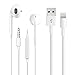 Coteci Premium Built in Mic Earphones with Certified 6 Feet / 2 Meters Lightning to USB Cable for iPhone iPad iPod