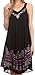 Sakkas 16605 - Gasha Sleeveless Mid Length Caftan Dress With Embroidery Details and V Neck - Black/Purple - OS