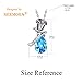 NEEMODA Gifts for Women Blue Crystal Pendant Necklace for Girls Fashion Jewelry for Her Birthday Anniversary Valentines Mothers Day White Gold Plated Rose Flower