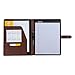 Samsill Contrast Stitch Leather Padfolio and Business Portfolio for Men and Women, Resume/Document Organizer with Writing Pad and Strap Closure, Tan (71746)