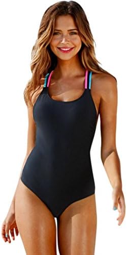 Guidan 2018 Women US Back Bathing Suit Swimwear Bikini One Piece Push-Up Padded Backless Beachwear Monokini Jumpsuit (Black, XL)