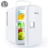 AstroAI Mini Fridge 4 Liter/6 Can AC/DC Portable Thermoelectric Cooler and Warmer for Home, Travel, Foods, Medications, and Skincare (White)