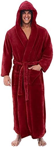 Bath Robe Dressing Gown Winter Lengthened Solid Color Plush Hooded Bathrobe Homewear Sleepsuit Pyjamas Nightwear