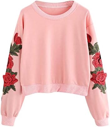 Girl Hoodie, Hoodie Sweatshirt Embroidery Applique, Fashion Women Long Sleeve Sweatshirt Pullover Blouses Tops