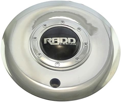 RADD ALLOYS WHEELS RIM CENTER CAP 712L176-CAP CHROME/BLACK LOGO 7" NEW