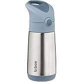 b.box 12 oz Insulated Water Bottle - Keeps Drinks Cold 8 Hours, Warm 6 Hours, Triple Wall Stainless Steel Kids Water Bottle w/Free Flow Silicone Straw, Leakproof & Dishwasher Safe