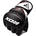 RDX MMA Gloves for Grappling Martial Arts Training | D. Cut Palm Maya Hide Leather Sparring Mitts| Perfect for Cage Fighting, Combat Sports, Punching Bag, Muay Thai & Kickboxing