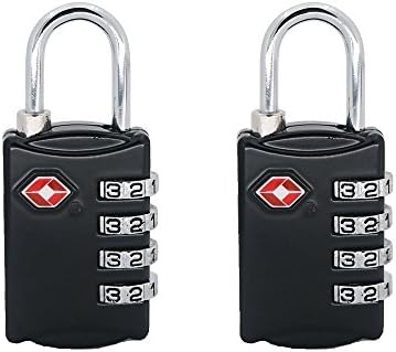 TSA Locks 2 Pack - Open Alert Indicator,Alert Indicator TSA Approved 4 Digit Luggage Locks for Travel, Suitcase & Baggage