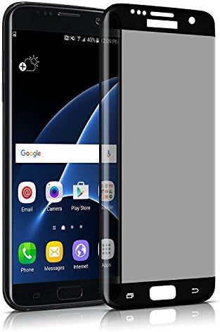 VIEE Privacy Screen Protector Compatible/Replacement for Samsung Galaxy S7 Edge, VIEE Full Coverage Anti Spy Privacy Screen Protector Tempered Glass Bubble Free,Anti Shatter(Black)