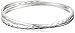 Amazon Collection Sterling Silver Smooth and Diamond-Cut Twisted Bangle Bracelet