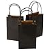 Ronvir 50Pcs Gift Bags Small 5.25x3.25x8 Inches Black Paper Bags With Handles Small Black Bag For Gifts, Shopping, Business, Birthday, Party, Wedding, Retail, Halloween, Christmas, Thanksgiving