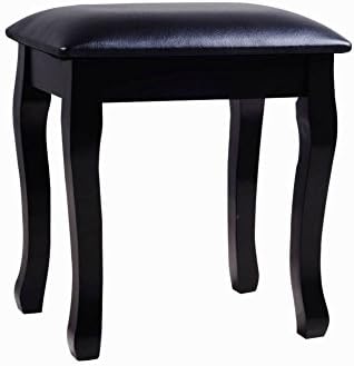 Facilehome Vanity Dressing Stool Makeup Stool with Cushion Piano Seat,Black