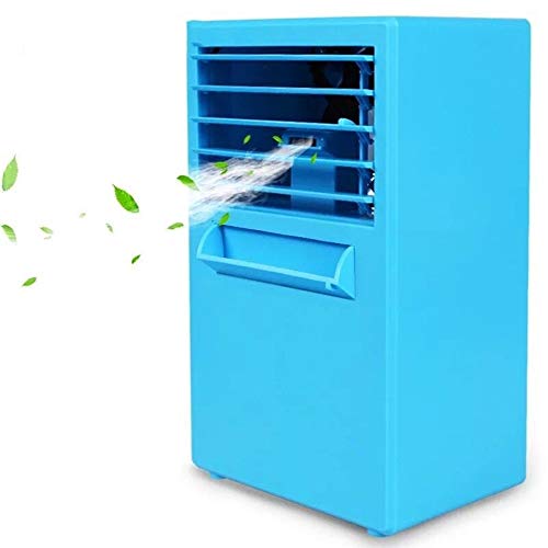 Personal Air Conditioner, Air Cooler Portable Air Conditioner with Cooling, Personal Air Cooler Mini Air Conditione 3-in-1 Portable Air Heating and Fan Function (White) (Color : Blue)