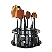 eBoot Oval Makeup Brush Holder 10 Holes Drying Rack Organizer Cosmetic Shelf Tool (Black)