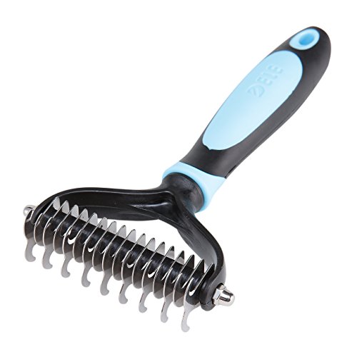 Pet Dematting Comb By SySrion® The Best Dog Grooming Comb with 2 Sided