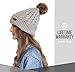 Brook + Bay Pom Pom Beanie Winter Hat for Women - Faux Fur Pompom Warm & Soft, Thick Cable Knit Hats - Cold Weather Cute Knitted Cap