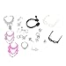 JiaUfmi 40pcs Fashion Headset Glasses Jewelry Necklace Earring Shoes Crown Accessory for Dolls