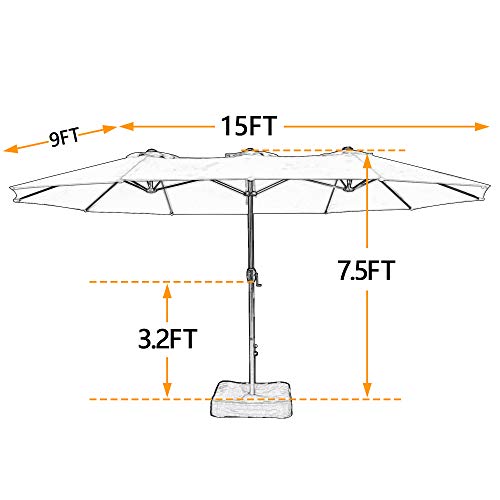 Patio Tree 15 Ft DoubleSided Patio Umbrella Outdoor Market Umbrella