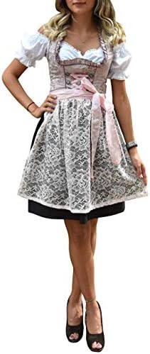 Golden Trachten Women's Cut-Out Sleeveless Dirndl Dress Beige Beige